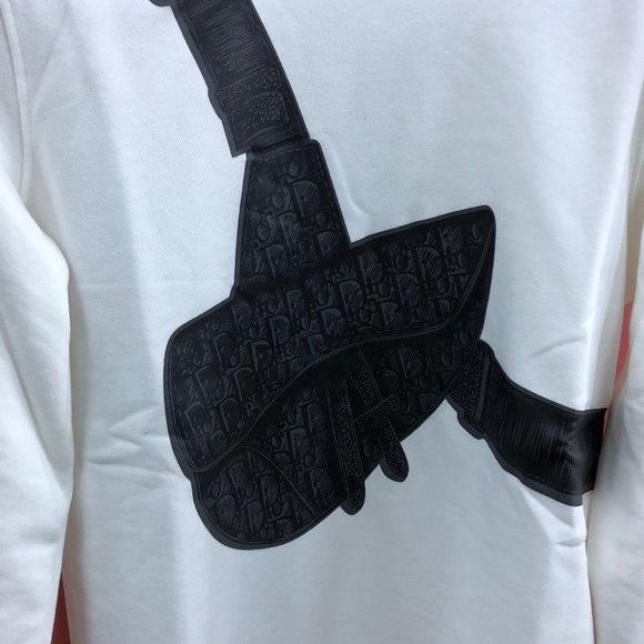 Dior Men Black Bag Printed White Sweatshirt S
